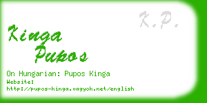 kinga pupos business card